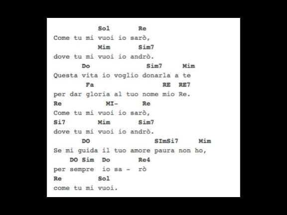 Come Vuoi Accordi 1 come vuoi accordi